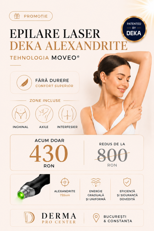 Epilare laser DEKA Alexandrite cu tehnologia MOVEO – ofertă promoțională Epilare laser DEKA Alexandrite cu tehnologia MOVEO – ofertă promoțională