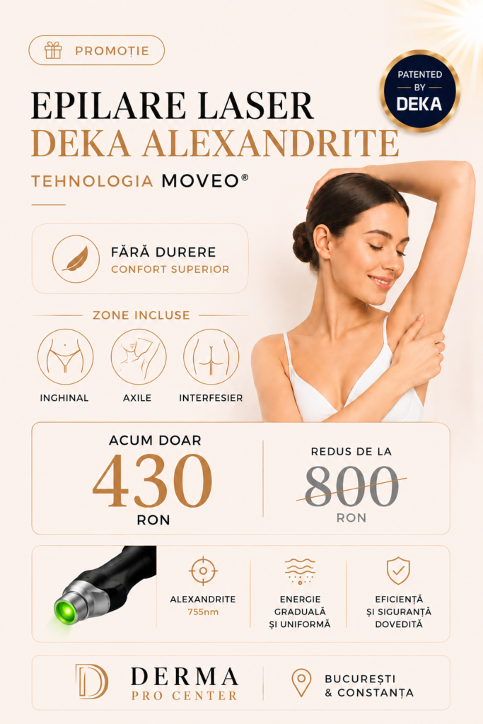 Epilare laser DEKA Alexandrite cu tehnologia MOVEO – ofertă promoțională
