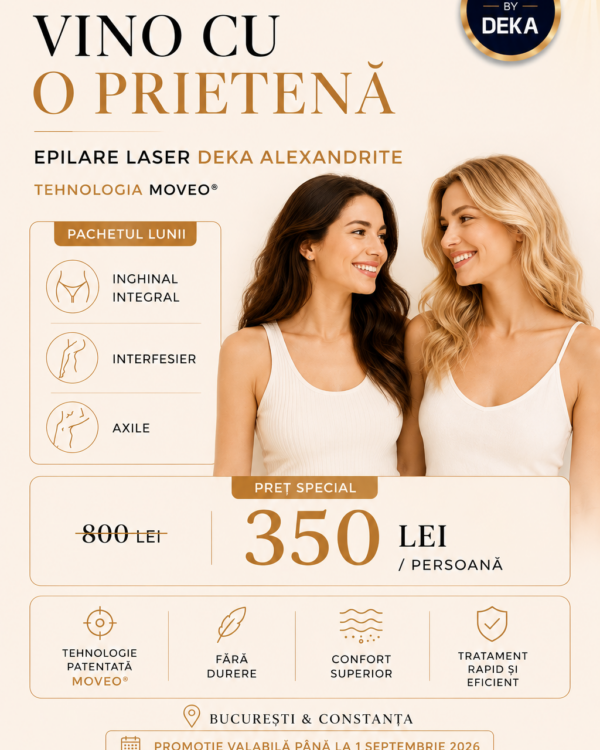 Epilare laser DEKA Alexandrite cu tehnologia MOVEO – ofertă promoțională