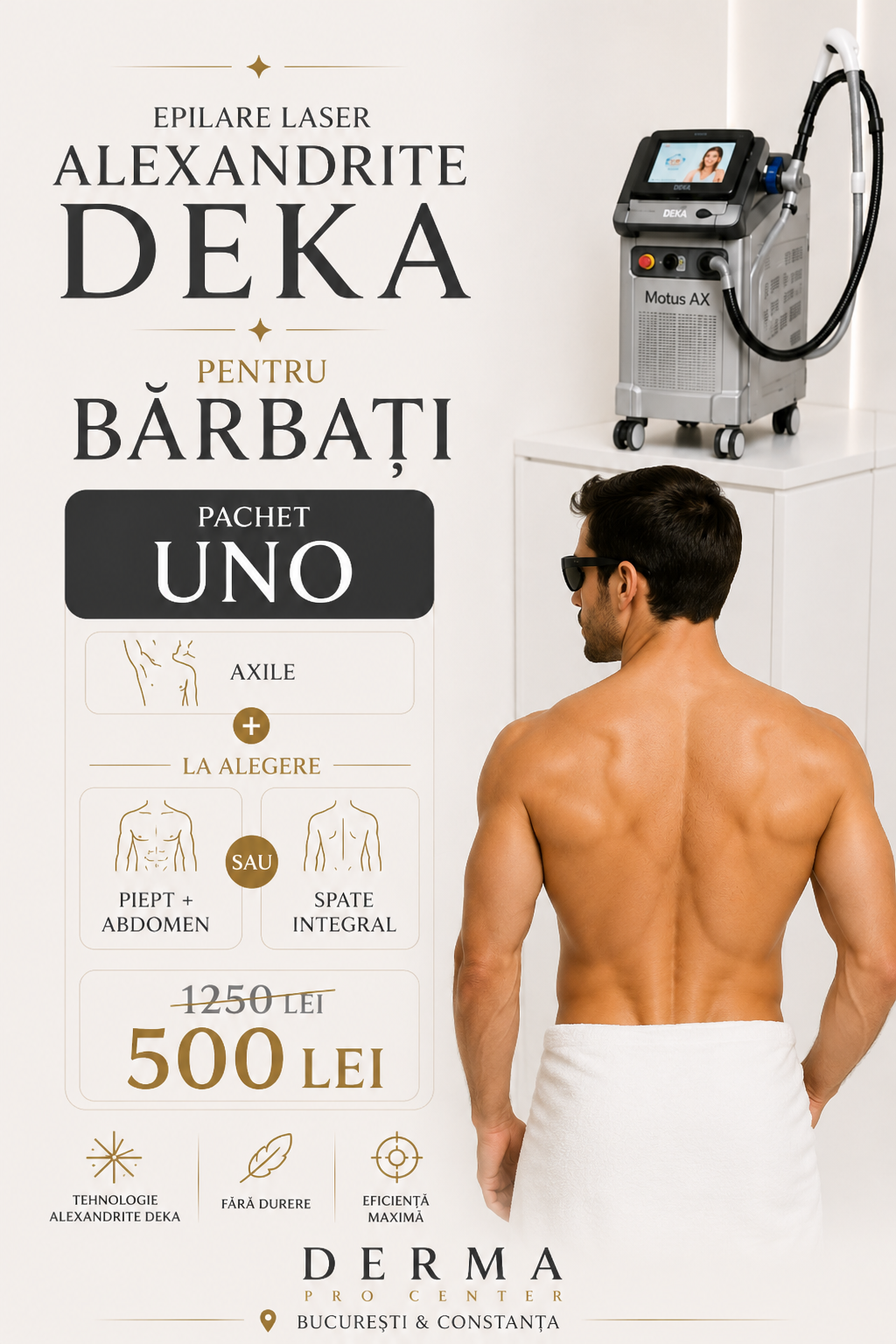 epilare laser barbati fara durere